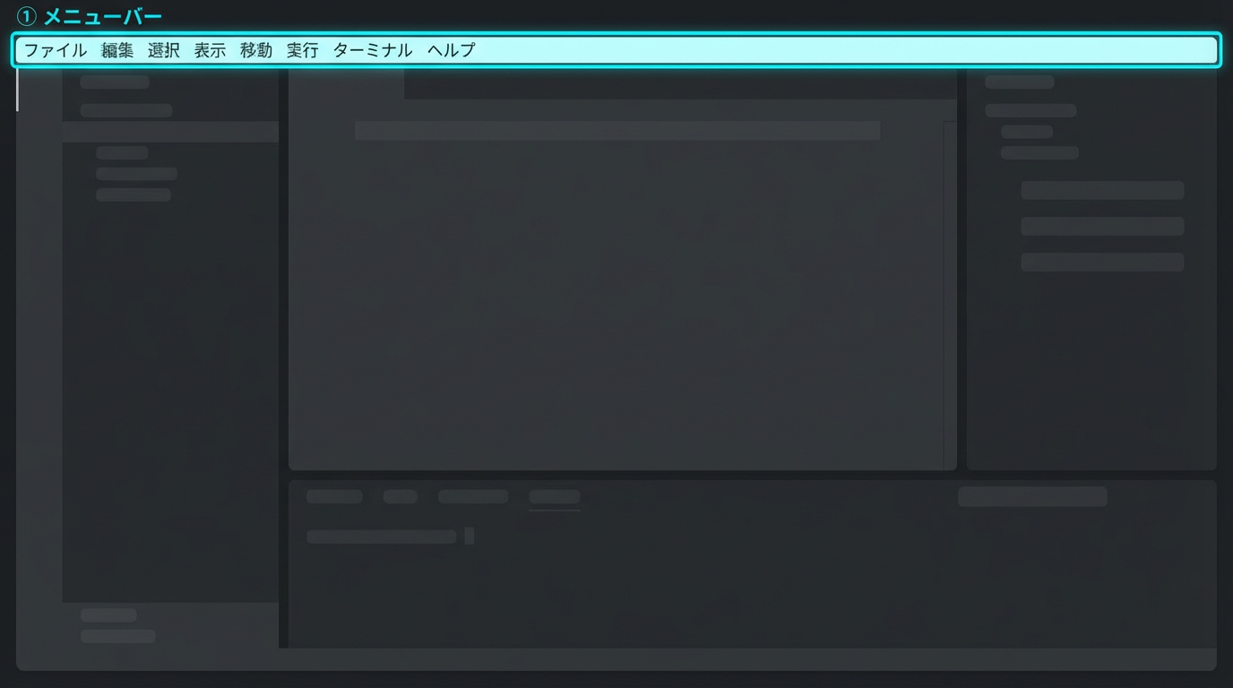 メニューバー部分の説明